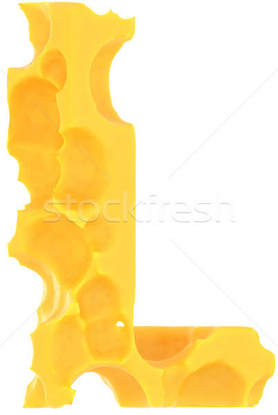 Stock photo: Cheeze font L letter isolated on white