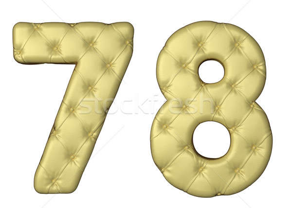 Luxury beige leather font 7 8 numerals Stock photo © Arsgera