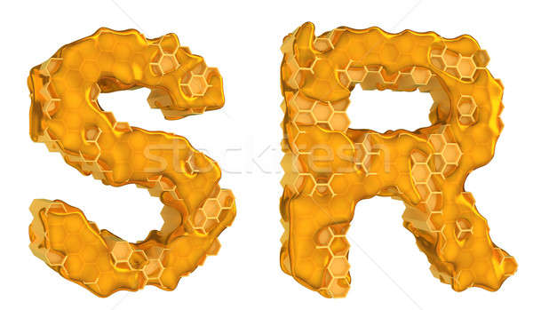 Honey font R and S letters isolated Stock photo © Arsgera