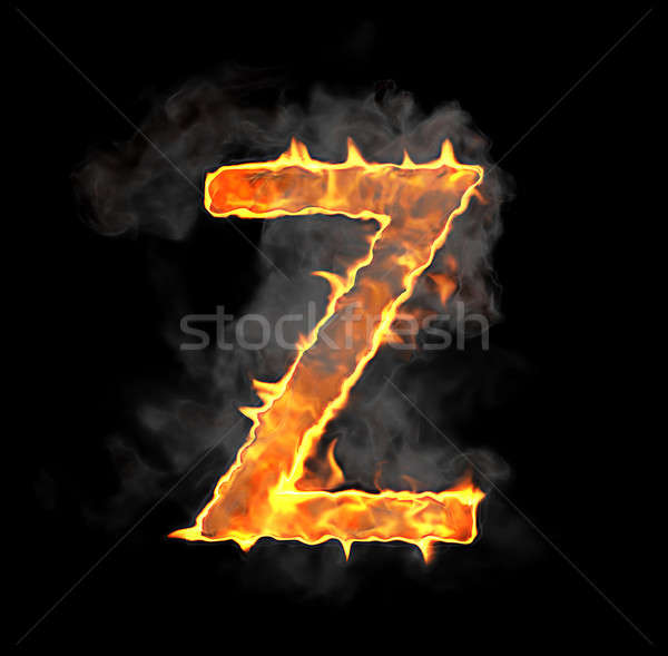 Burning and flame font Z letter Stock photo © Arsgera