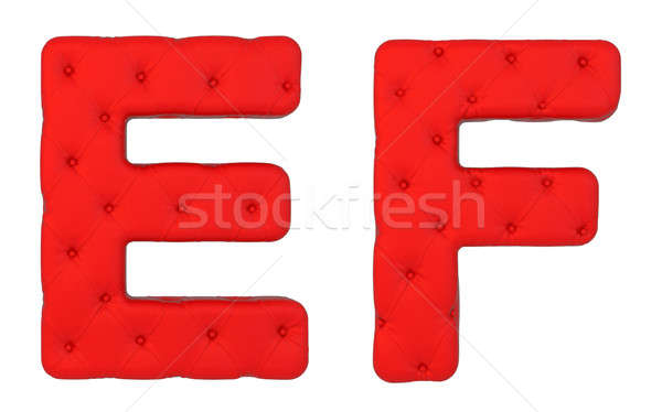 Luxury red leather font E F letters  Stock photo © Arsgera
