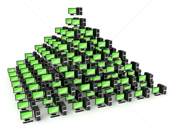 Pyramid PC network concept Stock photo © Arsgera