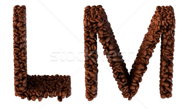Roasted Coffee font L and M letters Stock photo © Arsgera