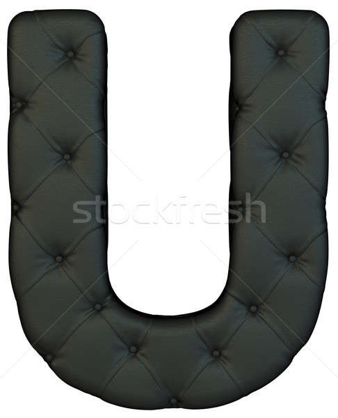 Luxury black leather font U letter  Stock photo © Arsgera