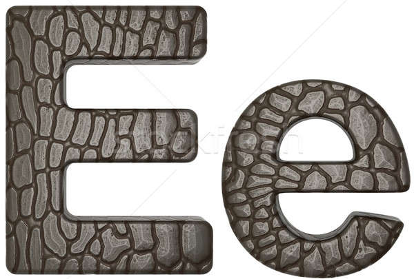 Stock photo: Alligator skin font E lowercase and capital letters