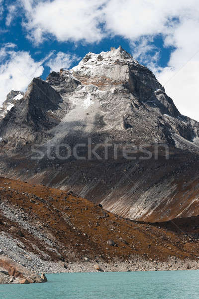 Mt. Summit and Sacred Lake near Gokyo in Himalayas Stock photo © Arsgera