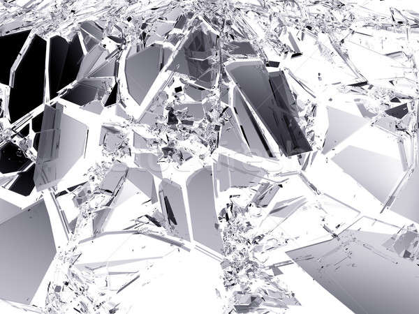 Acidente peças cacos de vidro branco grande Foto stock © Arsgera