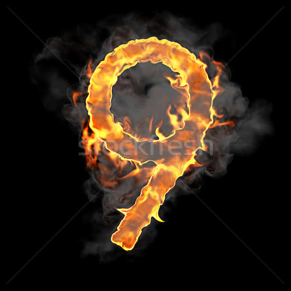 Burning and flame font 9 numeral Stock photo © Arsgera