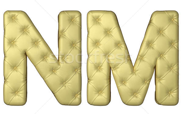 Luxury beige leather font N M letters  Stock photo © Arsgera