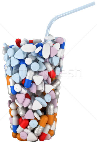 Glass shape assembled of drugs and pills Stock photo © Arsgera