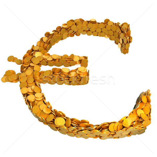 Euro currency symbol assembled with coins Stock photo © Arsgera