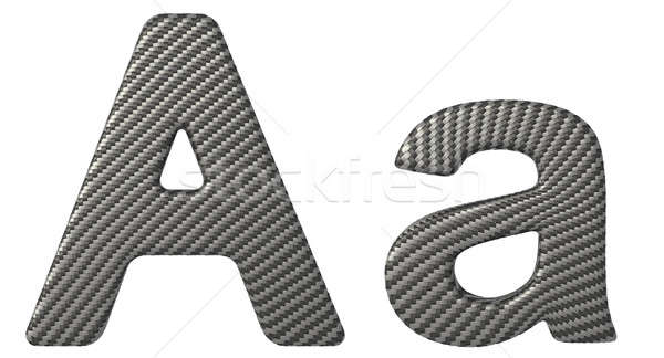 Carbon fiber font A lowercase and capital letters Stock photo © Arsgera