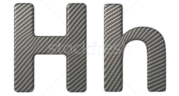 Carbon fiber font H lowercase and capital letters Stock photo © Arsgera