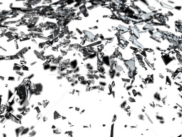 Sharp pieces of smashed glass isolated  Stock photo © Arsgera