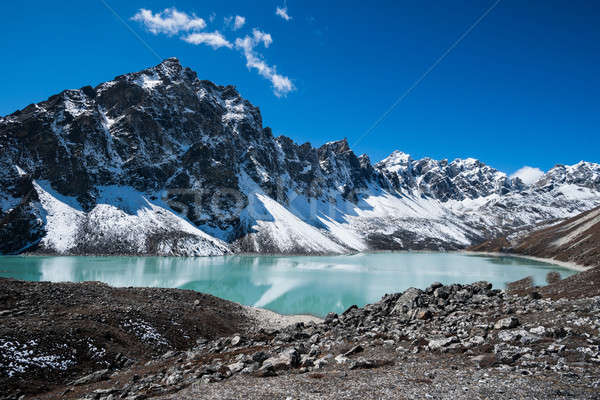 Sacred Lake and peaks near Gokyo in Himalayas Stock photo © Arsgera