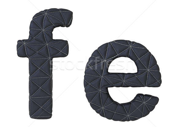 Lowercase stitched leather font f e letters Stock photo © Arsgera