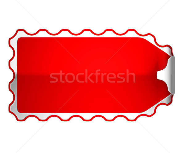  Red jagged bent sticker or label  Stock photo © Arsgera