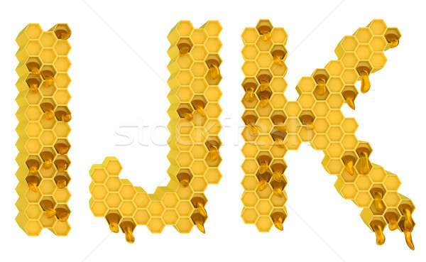 Honey font I J and K letters isolated Stock photo © Arsgera