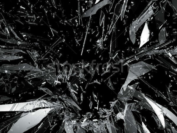 Beschädigt Glas schwarz groß Auflösung abstrakten Stock foto © Arsgera