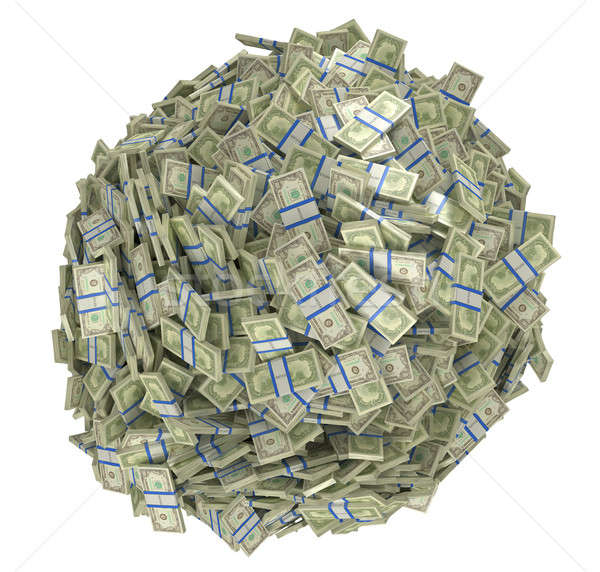 Stockfoto: Bol · vorm · dollar · geïsoleerd · witte · business