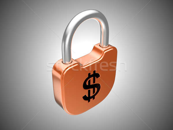 Stock photo: Locked lock: US dollar security
