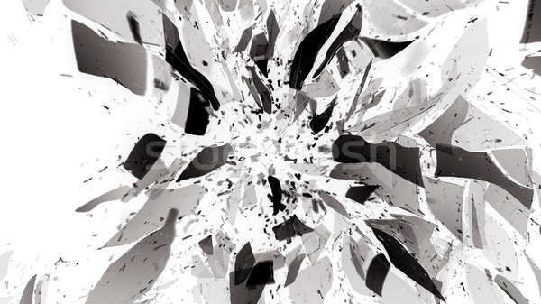 Breaking and Destructed glass on white with motion blur Stock photo © Arsgera