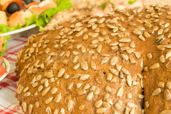 Closeup of Bread with seeds Stock photo © Arsgera