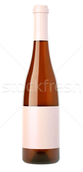 Botella vino blanco brandy etiqueta aislado blanco Foto stock © Arsgera