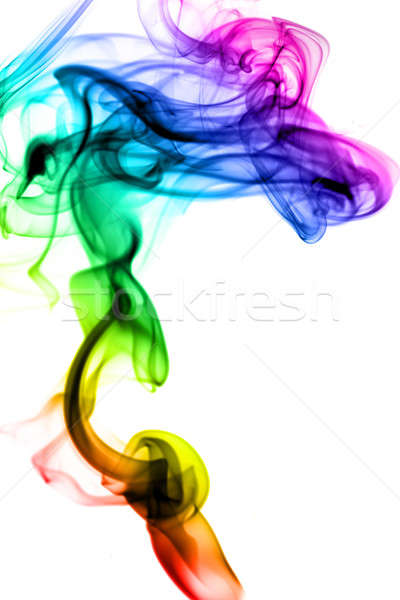 Magic colorful fume swirl on white Stock photo © Arsgera