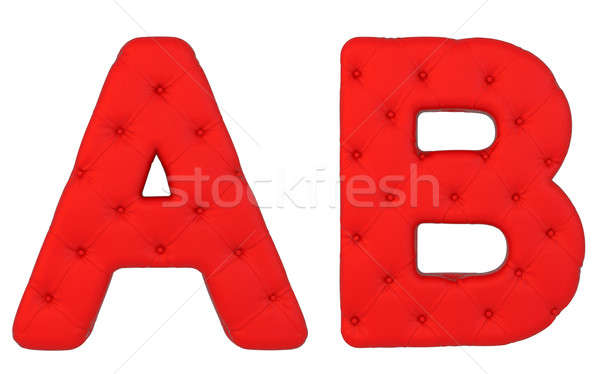 Luxury red leather font A B letters Stock photo © Arsgera