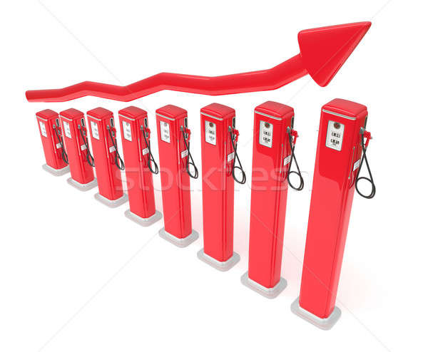 Fuel market: red petrol pumps chart Stock photo © Arsgera