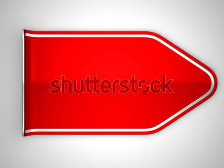 Stock photo: Unsticked Red bent sticker or label