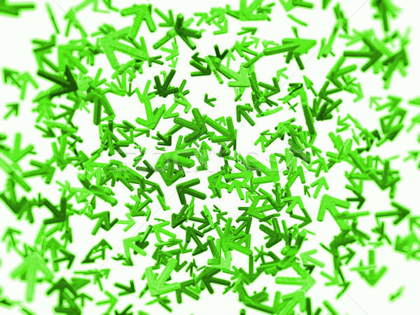 混亂 綠色 箭頭 隨機 商業照片 © Arsgera