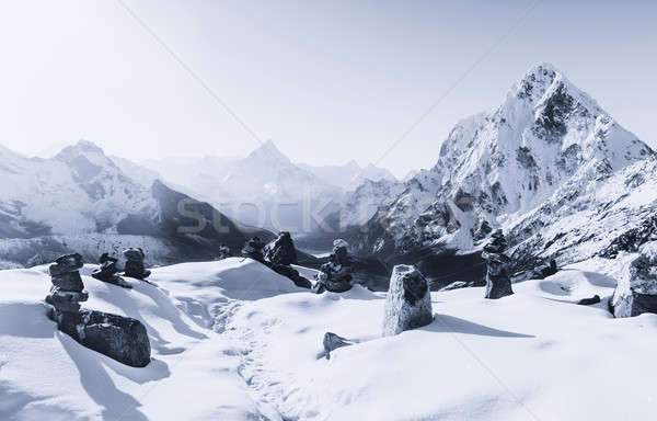 ラ 合格 石 日の出 ヒマラヤ山脈 旅行 ストックフォト © Arsgera