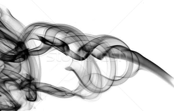 Abstract puff of black smoke on white Stock photo © Arsgera