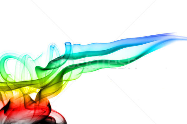 Bright colorful fume abstract shapes over white Stock photo © Arsgera