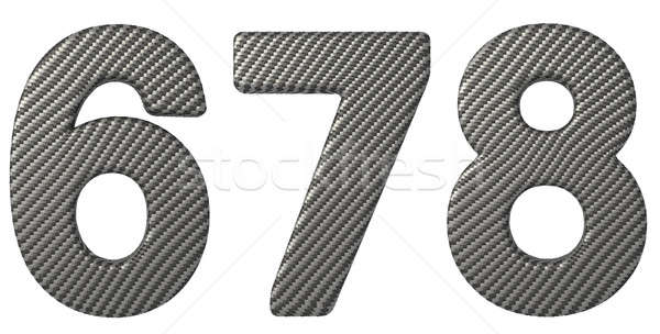 Carbon fiber font 6 7 8 numerals Stock photo © Arsgera
