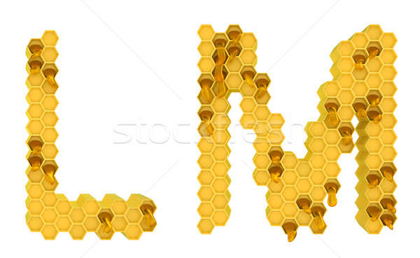 Honey font L and M letters isolated Stock photo © Arsgera