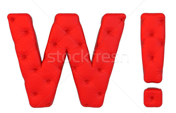 Luxus piros bőr betűtípus levél wow Stock fotó © Arsgera