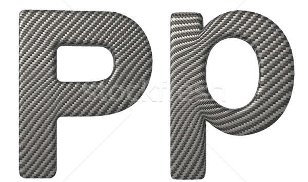 Carbon fiber font P lowercase and capital letters Stock photo © Arsgera