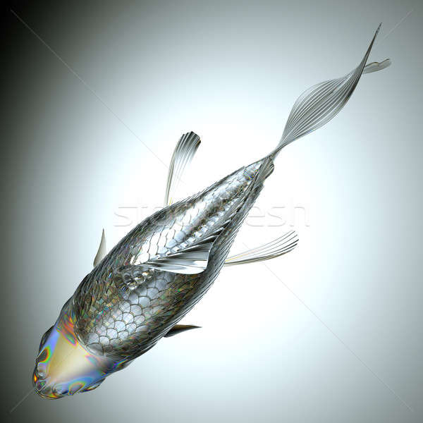 Top view of glass fish over grey Stock photo © Arsgera