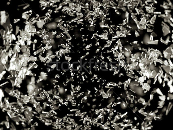 Foto stock: Piezas · agrietado · vidrio · negro · superficial