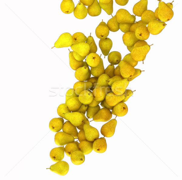Yellow pears falling down isolated on white Stock photo © Arsgera