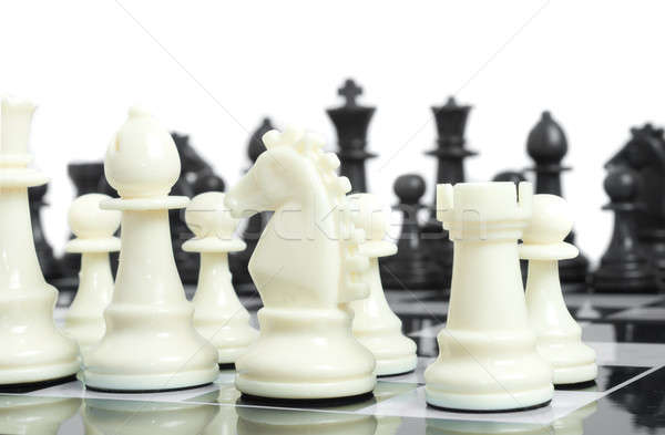 黒白 チェスボード 白 戦争 成功 再生 ストックフォト © Arsgera