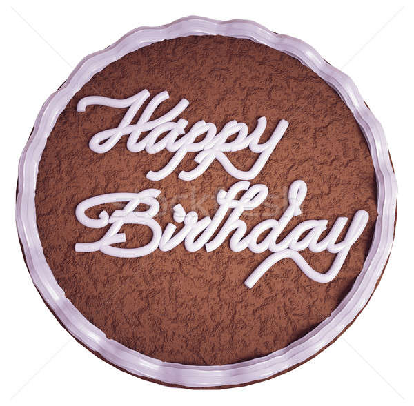 Happy birthday: top view of cake with greeting words Stock photo © Arsgera