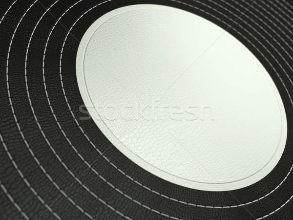 Black and white stitched circle shape on leather Stock photo © Arsgera