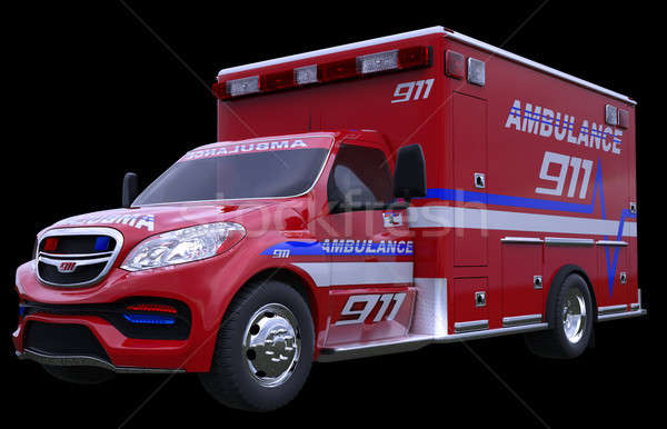 Emergency: ambulance vehicle isolated on black Stock photo © Arsgera