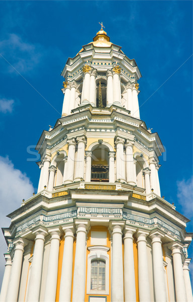 Kiev-Pecherskaya Laura. Bell tower over blue sky Stock photo © Arsgera