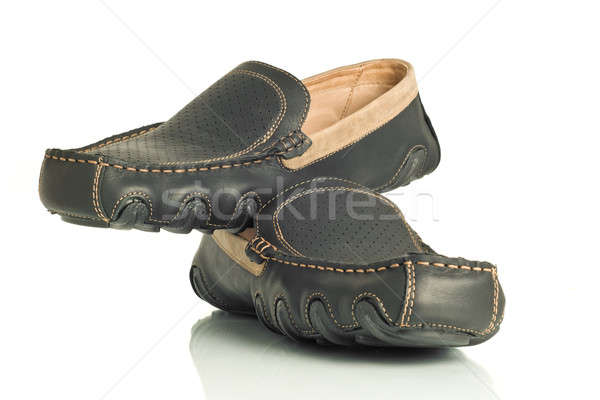 Pary nowoczesne czarny buty grupy stóp Zdjęcia stock © Arsgera