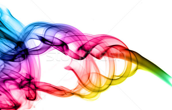 Stock photo: Abstract colorful puff of smoke on white